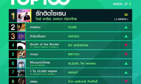 10 อันดับเพลงฮิต Thailand TOP100 by JOOX วันที่ 16 กันยายน 2562
